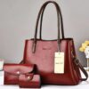 Premium New Arrivals Noir Grace Luxury 3pc Medium Handbag