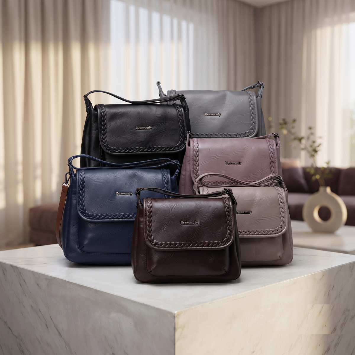 Korean3 Plain Design New Arrival Quality Design Sling Bag - Image 3