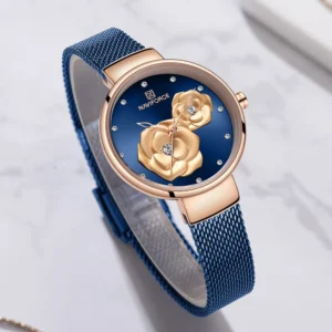 Alternative view of NAVIFORCE 5013 Signature Series: 3D Floral Elegance Women’s Timepiece