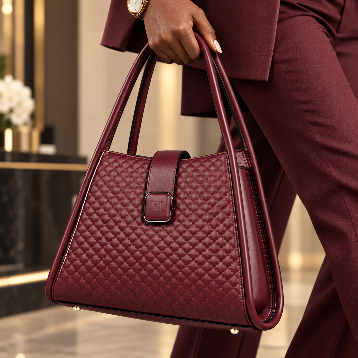 New Premium Elara Quilted Tote New Arrivals Handbag - Image 4