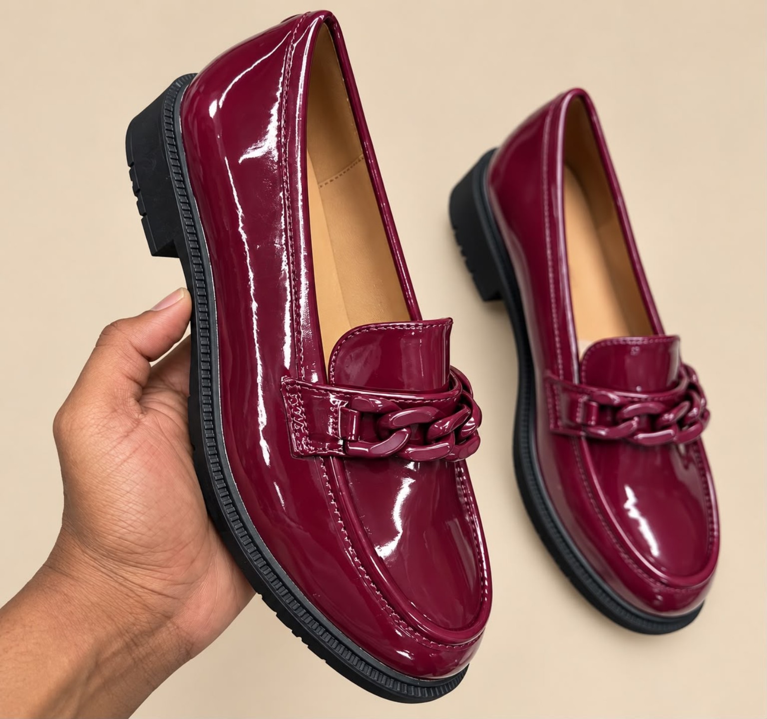 Vellique™ Gloss Chain Loafers. - Image 5