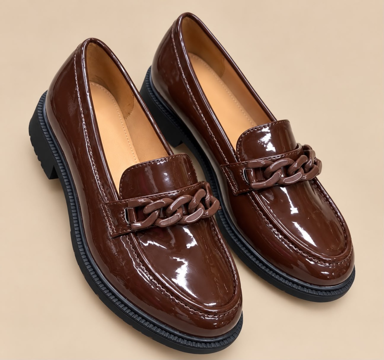 Vellique™ Gloss Chain Loafers. - Image 2