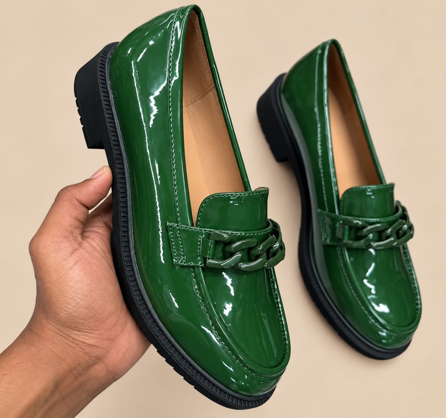 Vellique™ Gloss Chain Loafers. - Image 4